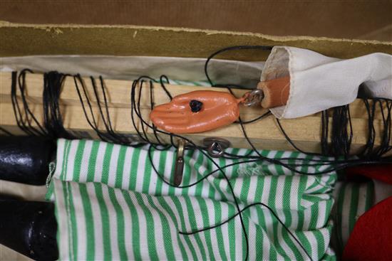 Two boxed Pelham puppets